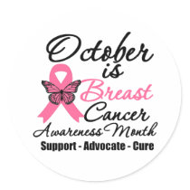 October is Breast Cancer Awareness Month stickers