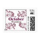 postcard - Maroon/ Plum and White month postage is perfect for any wedding occasion! Be sure to check out our other wedding postage stamps available! 
                 Each Wedding Month has the same selection of postage. If you would like something custom made or if you want any postage changed in some way, let me know! 