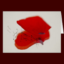 October Poppy Art Note Card cards
