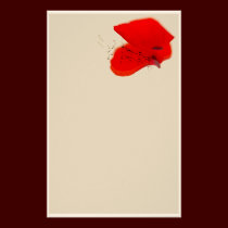October Poppy Art Stationery stationery