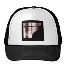 October Showers Cat Silhouette At Window 1 Red Trucker Hat