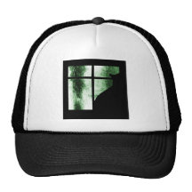 October Showers Cat Silhouette At Window Green Hat