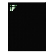 October Showers Cat Silhouette At Window Green Letterhead