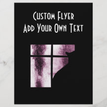 October Showers Cat Silhouette At Window Pink Custom Flyer