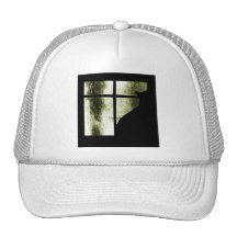October Showers Cat Silhouette At Window Yellow Hats