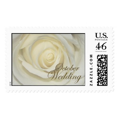 October simply cream wedding rose postage stamps