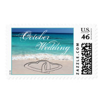October Sweethearts Tropical Wedding Postage postage