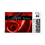 October Wedding Announcement Postage Stamp