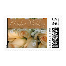 October Wedding Bridal Bouquet Postage