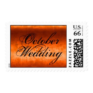 October Wedding Orange And Black Postage