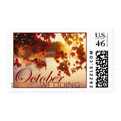 October Wedding Postage Stamp