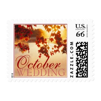 October Wedding postage stamp small