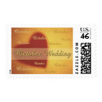 red heart October Wedding stamps