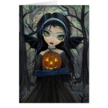 October Woods Vampire Big-Eye Halloween Card