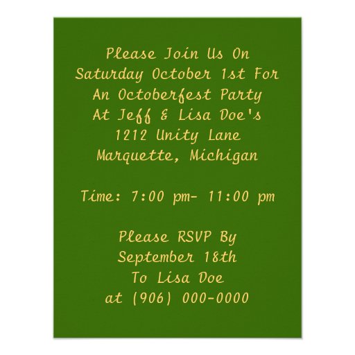 Octoberfest Oktoberfest Party Invitations Beer