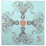Octopi Monogram Cloth Napkin