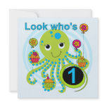 Octopus 1st Birthday T-shirts and Gifts Invites