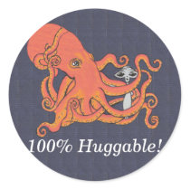 Octopus and Alien Friend 100% Huggable stickers by Quantum_Art_Nerd Octopus and Alien Friend 100% Huggable stickers