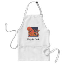 Octopus and Alien Friend Hug the cook aprons by Quantum_Art_Nerd Octopus and Alien Friend Hug the cook aprons