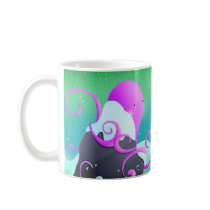 octopus and penguin - mug