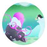octopus and penguin - stickers