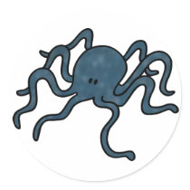 Octopus Blue stickers by ColorMeHappy Octopus Blue stickers