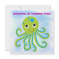 Octopus Customized  Birthday Invitations