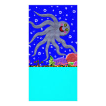 Octopus Designed Book Mark Photo Card Template