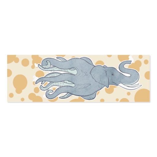 Octopus Elephant Bookmark Business Card (front side)