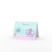 OCTOPUS & FISH Folded Thank you notes Cards
