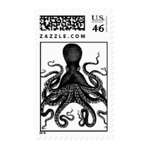 Octopus Kraken Mail - Victorian Cthulu Express Stamp