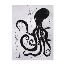 octopus lino block print postcards by trollop_com octopus lino block print postcards