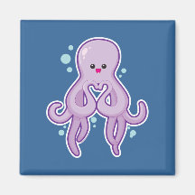 Octopus Loves You Fridge Magnet