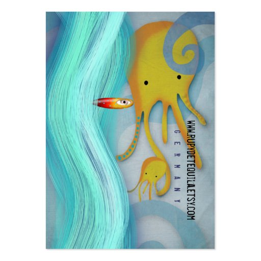 Octopus Ocean Waves Muted Business Card (back side)