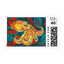 Octopus Postage Stamp