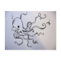 Octopus postcard by zolora Octopus postcard