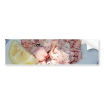 Octopus Salad With A Slice Of Lemon bumper stickers by lifesphere Octopus Salad With A Slice Of Lemon bumper stickers