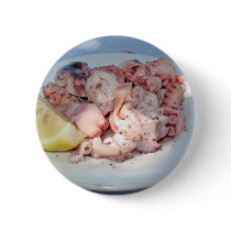 Octopus Salad With A Slice Of Lemon buttons by lifesphere Octopus Salad With A Slice Of Lemon buttons