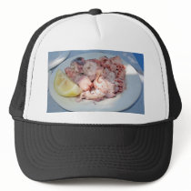Octopus Salad With A Slice Of Lemon hats