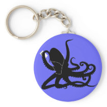 Octopus Sillouette MP3 Adverisement Spoof Key Chains