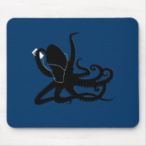Octopus Sillouette MP3 Adverisement Spoof mousepads by NixxysPicks Octopus Sillouette MP3 Adverisement Spoof mousepads