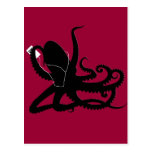 Octopus Sillouette MP3 Adverisement Spoof Postcard