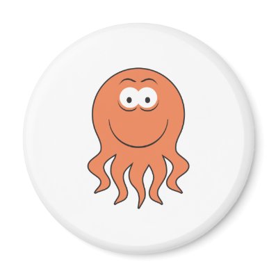 Octopus Smiley Face Fridge Magnets by doonidesigns