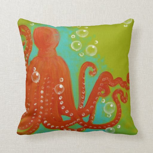 orange octopus pillow