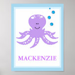OCTOPUS Under the Sea CUSTOM NAME PRINT posters