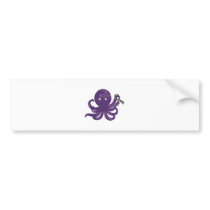 Octopus White Back Ground Bumper Sticker