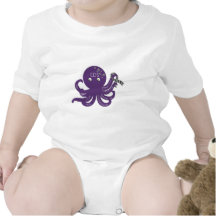 Octopus White Back Ground Rompers