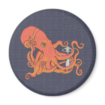Octopus with Alien Friend Magnet by Quantum_Art_Nerd Octopus with Alien Friend Magnet