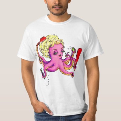 Octopus with Beauty Products Shirts