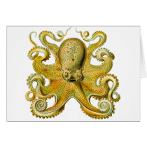 Octopus Yellow Greeting Card